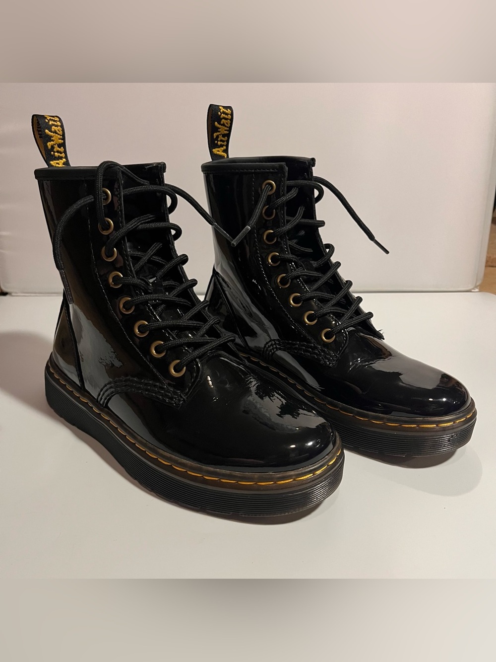Dr Marten Zavala Boots Combat Lace Up Black Size 6 Womens